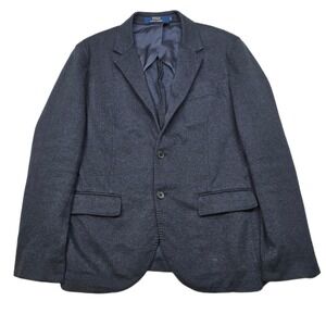Polo Ralph Lauren Cotton Sport Coat Mens Medium/Large Navy‎ Blue Herringbone